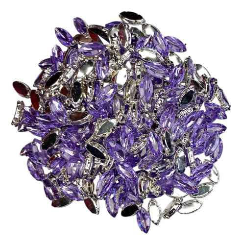 Piedras C/engarce Navette 7x15 Apto Soldar X 100u. Lila