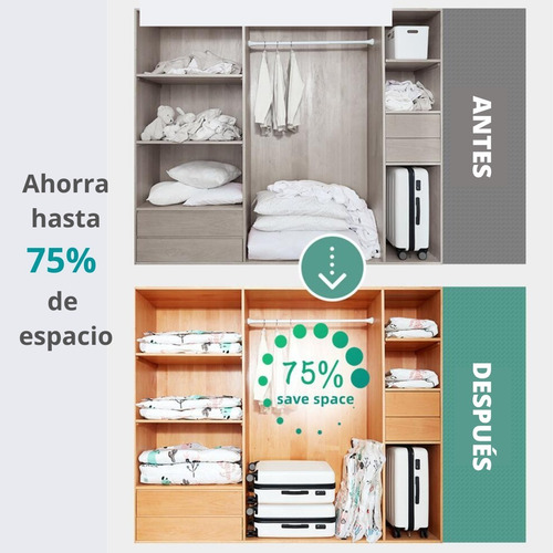 Imagen 7 de 10 de Bolsas Compresoras Al Vacío Ahorra Espacio 60x80 Almacenamie