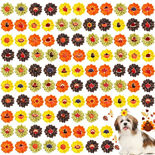 100 Lazos Perros De Otoño, Accesorios De Peluquería P...