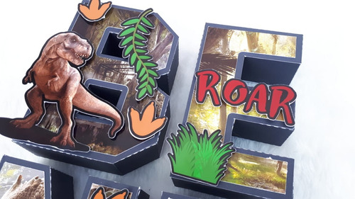 Letras 3d Dinosaurios Jurassic World Decoracion Candybar X7