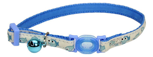 Collar Para Gatos Coastal Glow In The Dark Collar Fish Cat Color Azul / Blanco CO06755 Tamaño del collar ajustable de 20 a 30 cm