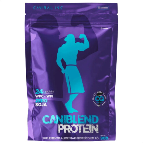 Caniblend Protein 24g Proteína Bcaa Glutamina Canibal 900g Sabor Chocolate com avelã