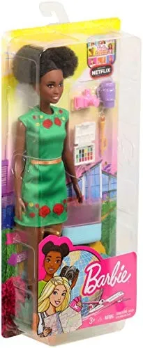 Muñeca Nikki De Barbie Travel Kitty Ear, Pelo Castaño, 5