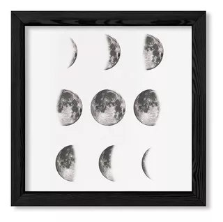 Cuadros Para La Casa 20x20 Chato Negro Fases De La Luna 2