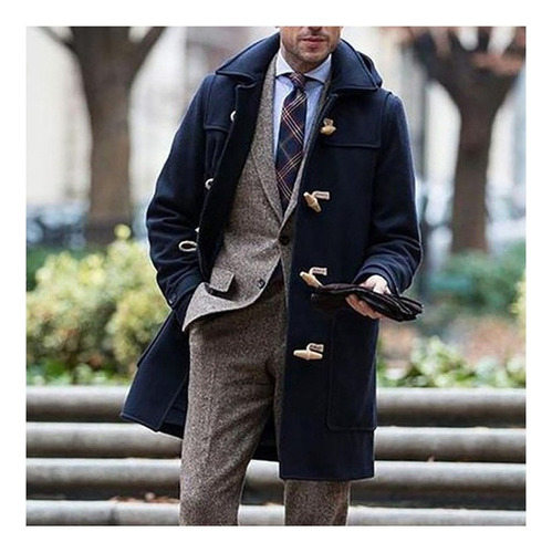 Abrigo De Hombre Delgado Elegante Gabardina Doble Botonadura