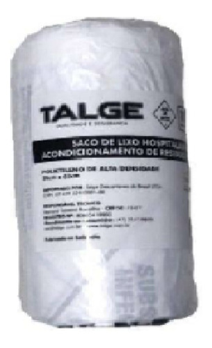 Saco De Lixo Infectante 30 Litros Branco C/ 100 Und Plastico Cor Branco