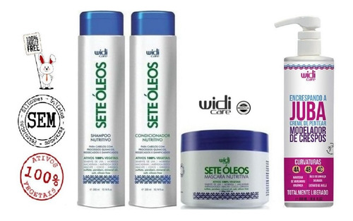 Kit Shampoo+condicionador E Máscara Sete Óleos + Encrespando