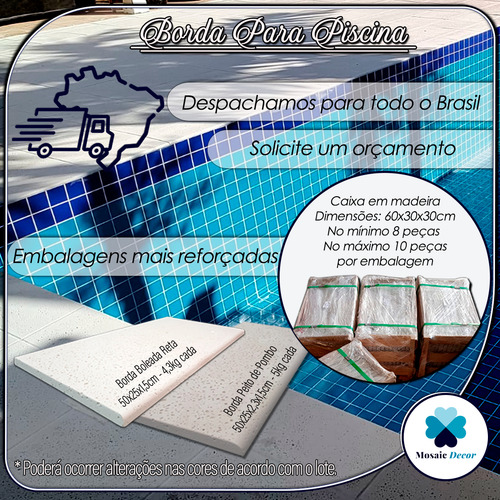 Kit 90 Bordas Peito De Pombo Atérmica Para Piscina 50x25x2,3