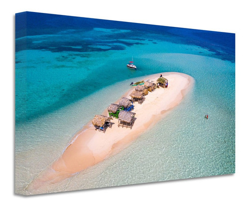 Cuadro Isla Paradisíaca Mar Canvas Grueso Cls8 90x60