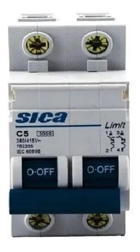 Imagen 4 de 7 de Llave Termica 2x5 A Sica Termomagnetica Bipolar 2 X 5 Amp.