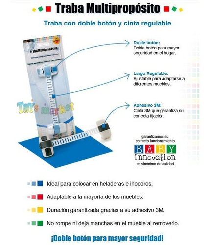 Imagen 2 de 8 de Traba Multiuso Bebe Heladera Inodoro Puerta Baby Innovation