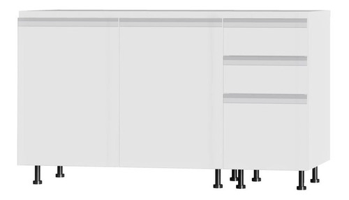 Mueble De Cocina Bajo Mesada 1.40m  Cajones Metalicos