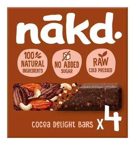 Barras Nakd 4 Unidades Sabor Cocoa Delight 