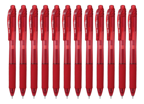 12 X Pentel Energel-x Retractable Liquid Gel Pen Need () Color de la tinta Rojo