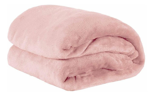 Cobertor Solteiro Manta Microfibra Rosa 2,20x1,50m