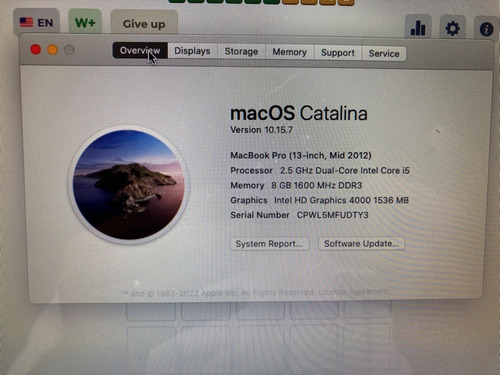 Macbook Pro 13 Mid2012 - Apple A1278 (Usado)