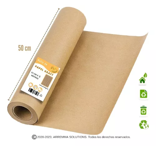 Papel Kraft Rollo 50cm Ancho X 5m Lineales 120 Gr Embalaje