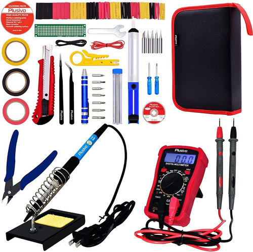 Imagen 3 de 10 de Kit De Herramientas Con Soldador 60w Ajustable Electronica