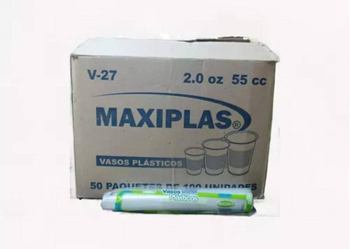 Vasos Plásticos Maxiplast V27 Por Paq