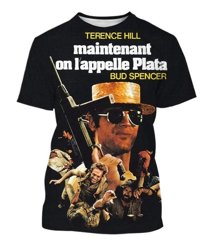 Polera De Manga Corta Estampada Bud Spencer Terence Hill