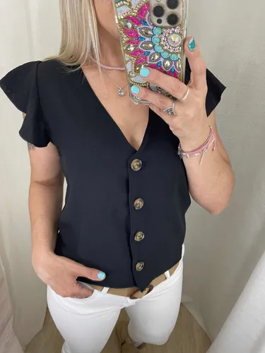 Blusa Remera Con Botones Mujer The Big Shop
