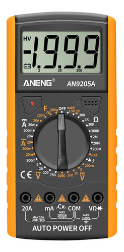 Bh Para Multímetro Digital Aneng An9205a, Rango Manual De