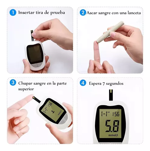 Glucómetro Digital Medidor Glucosa Sangre Monitoreo Azúcar