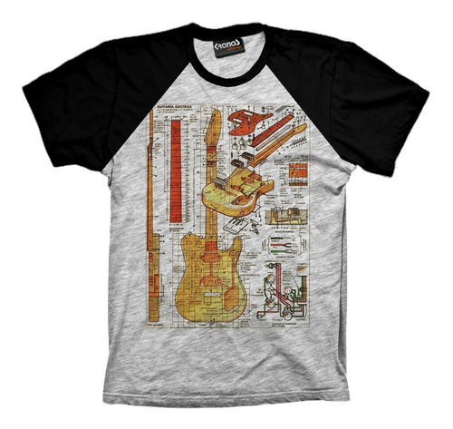 Remera Fender Telecaster Planos Despiece Custom Retro Vintage Guitar Guitarra Custom Shop