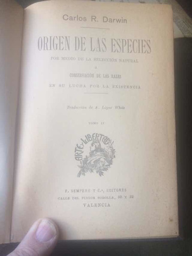 El Origen De Las Especies De Charles Darwin Solo El Tomo 2