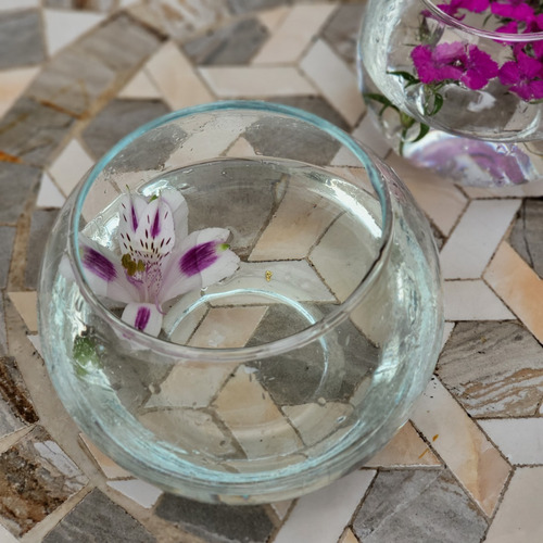 Imagen 6 de 9 de Florero Decorativo De Mesa En Vidrio Esférico Pecera N° 1