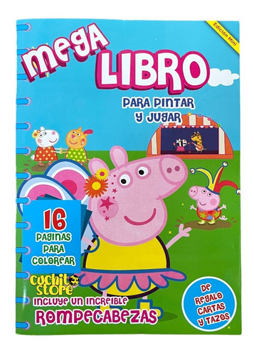 Mini Mega Libro Para Colorear Peppa Pig Pintar Niño