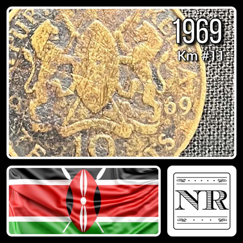 Kenia - 10 Cents - Año 1969 - Km #11 - Mzee Jomo Kenyatta