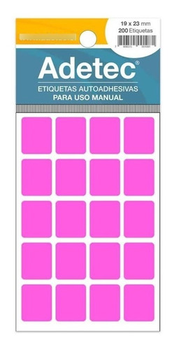200 Etiquetas Manual Rectangular Mix Fluor 19x23 Mm - 2192