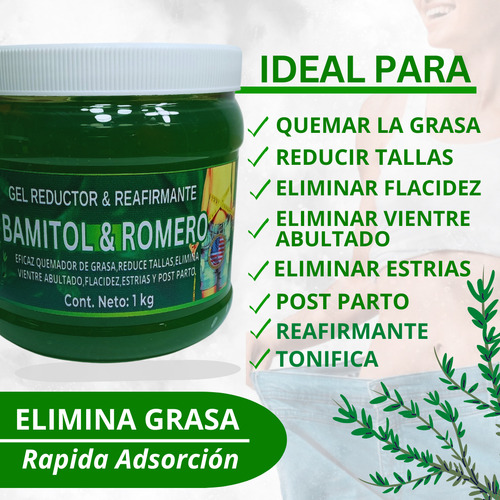 Gel Reductor Con Extracto Bamitol & Romero 1 Kg Relingo Bamitol Y Romero
