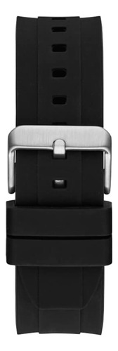 Relógio Guess For Men 46 Mm, Pulseira Preta, Mostrador Preto