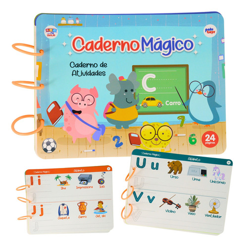 Caderno De Atividades Mágico Escreve Apaga Infantil Pakitoys