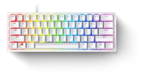 Teclado gamer Razer Huntsman Mini QWERTY Razer Purple inglés US color mercury con luz RGB