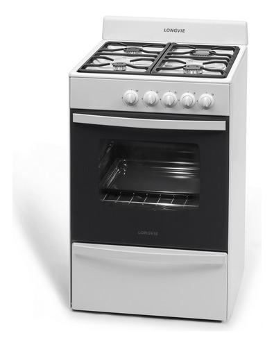 Imagen 2 de 11 de Cocina A Gas Longvie 13231bf 56cm Blanca Cajón Parrilla