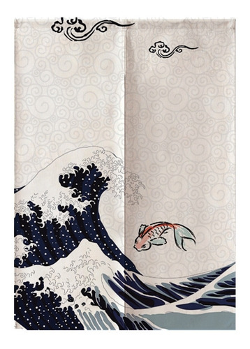 Cortina Divisoria 85* 120 Cm Estilo Japonés Poliéster Mitad