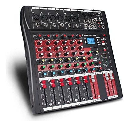 Mezclador De Audio Profesional Fulode Ct60s De 6 Canales Con