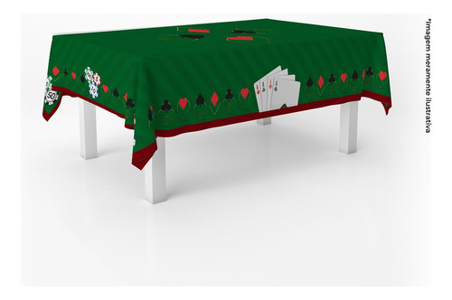 Toalha De Mesa Oxford Retangular Poker Listrada Verde
