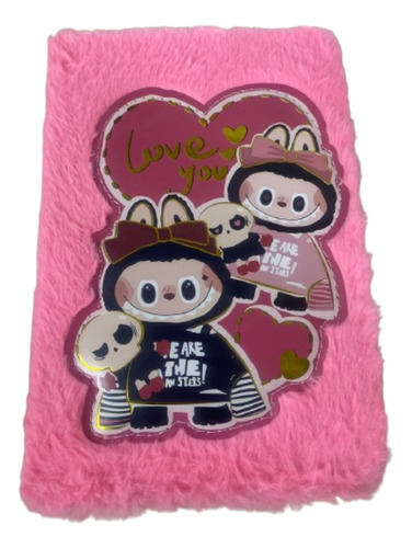 Cuaderno Agenda Peluche 100hojas Labubu Stitch Capibara Rosa Chicle Labubu