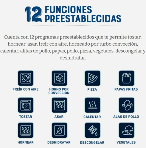 Imagen 10 de 10 de Horno + Freidora De Aire Oster 22l 12 Funciones 50% + Rapido