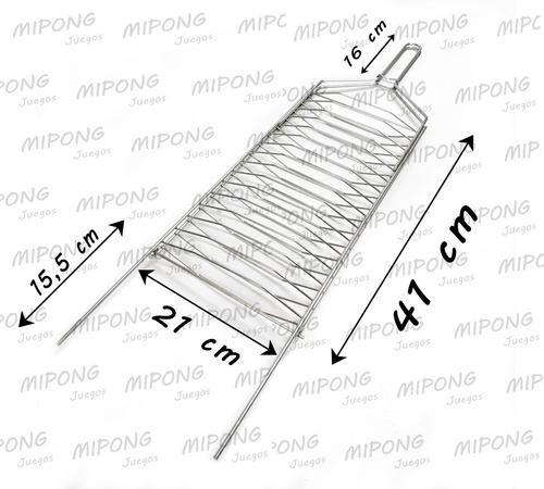 Imagen 8 de 9 de Parrilla Para Pescado Camping 85 X 21 + Atizador Y Pinche