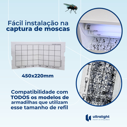 20 Und - Refil 450x220 Para Armadilha Mata Mosquitos Moscas E Varejeiras