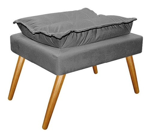 Sillón Gran Opalla, silla con patas abullonadas, palillo de dientes, gamuza gris