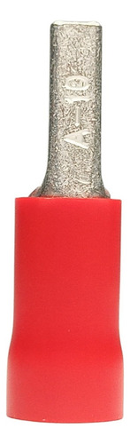 Terminal Pré Isolado Vermelho Pino Chato 10mm 100pçs