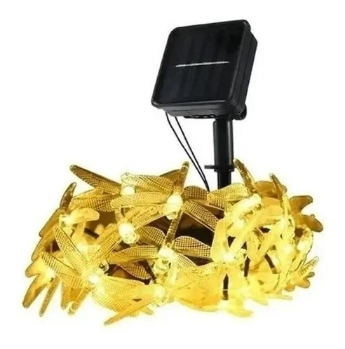 Imagen 1 de 4 de Guirnalda Solar Libélula Hadas 5 Metros 30 Led Calida