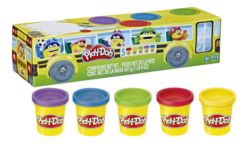 Play Doh  Pack X5 Autobus F7368 Plastilina Hasbro