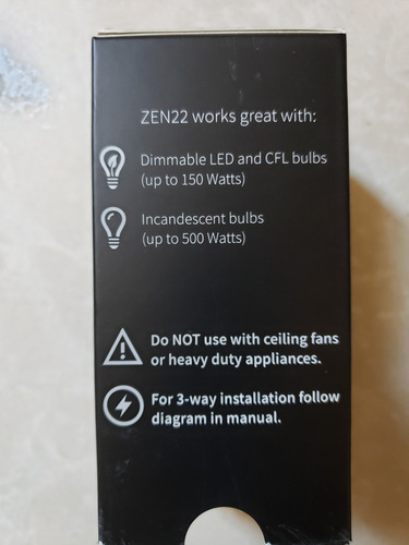 Switch-dimmer Pared, Zooz Z-wave Plus, Blanco, Zen22, 150w